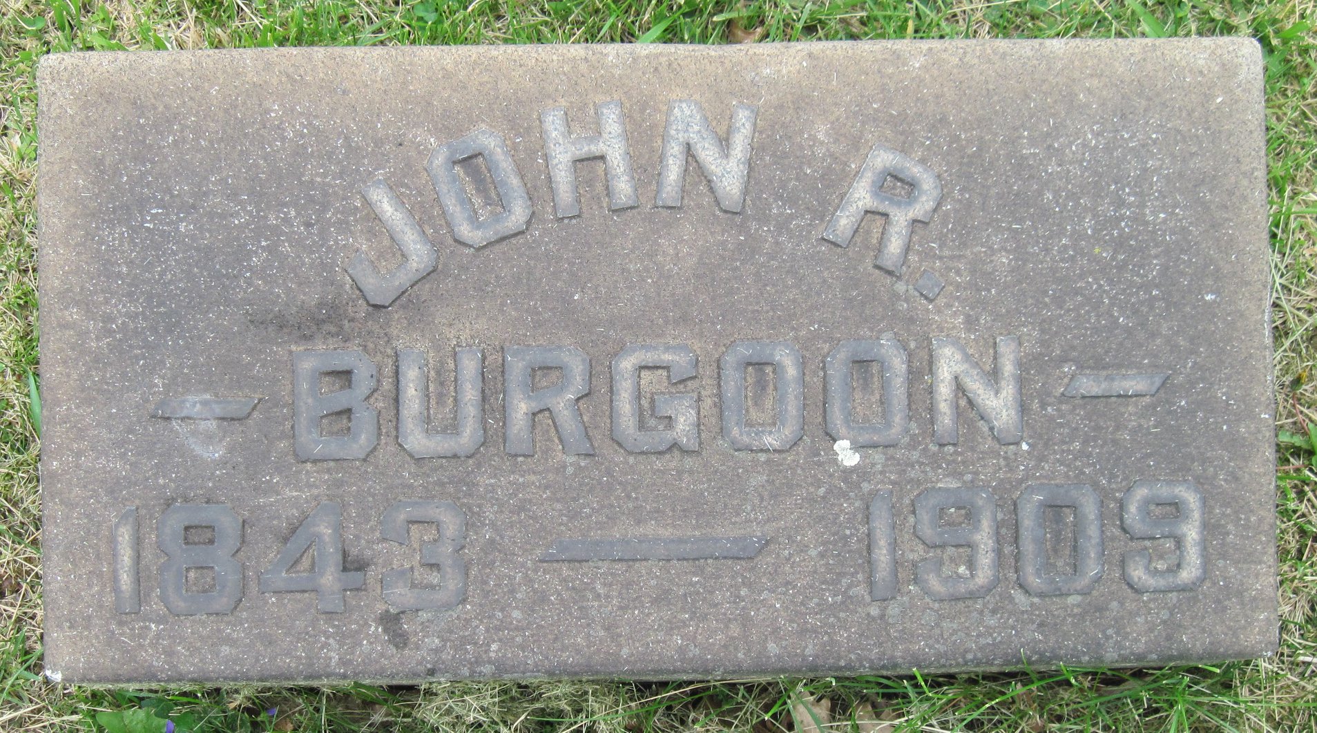 John R. Burgoon gravestone, 1843–1903