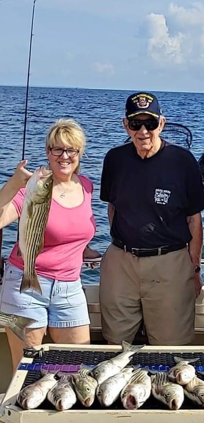 Family members fishing together