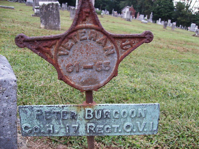 Peter Burgoon, Civil War veteran marker