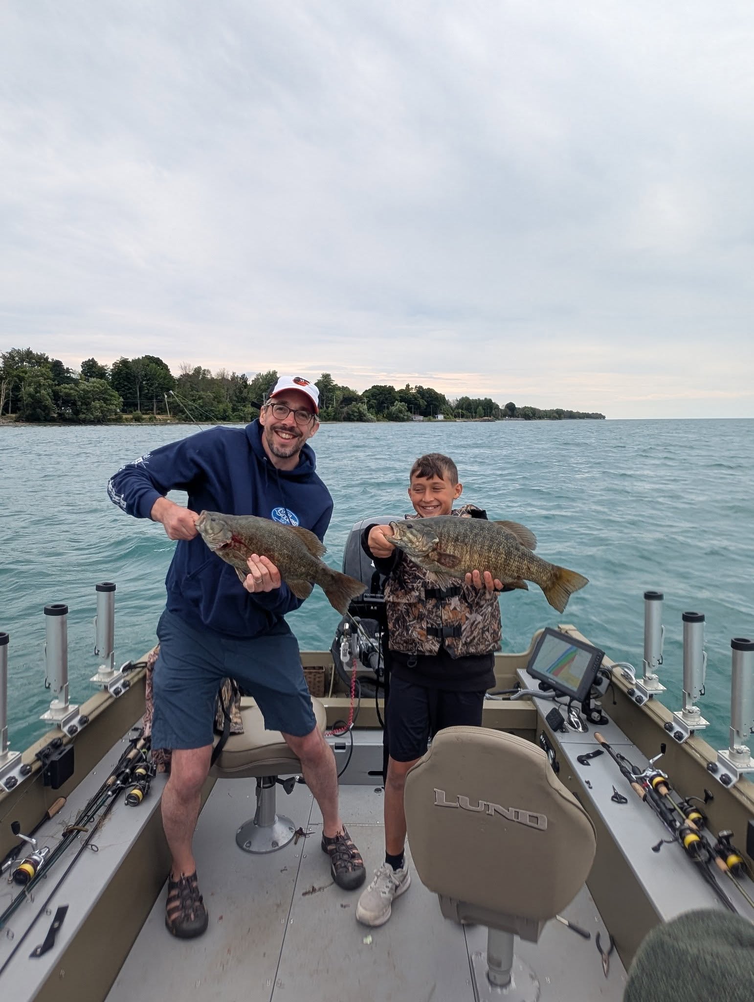 Father and son fishing