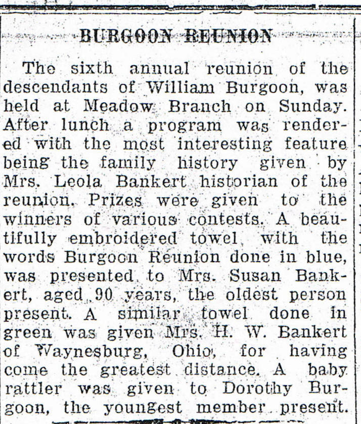 Burgoon Family Reunion, 1930